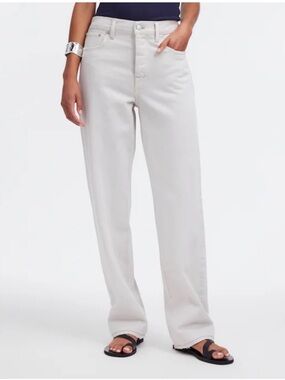 Madewell Low Slung Straight-Leg Jeans Natural Stone Sz 29 Cotton Denim